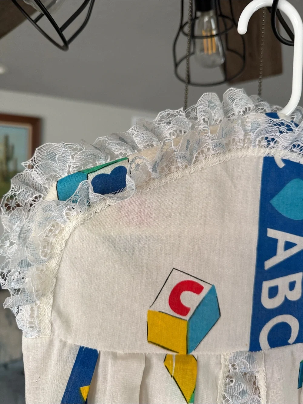 Vintage Cloth ABC Block Diaper Stacker - White with Primary Color Blocks